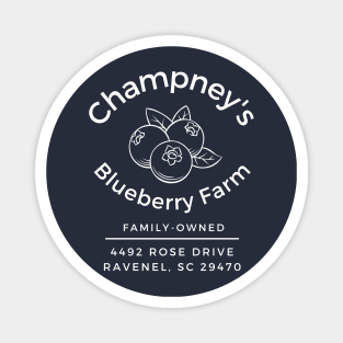 Champney's Blueberry Farm (white letters) Magnet